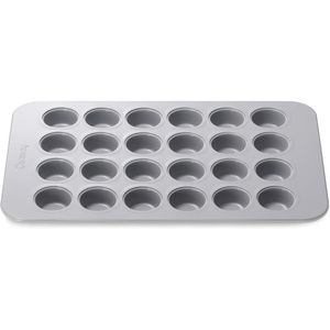 Caraway 24-Cup Mini Muffin Pan – Non-Stick Ceramic Baking Pan – Ergonomic & Easy to Handle – Oven Safe up to 550ºF – Non-Toxic, PTFE & PFOA Free – Perracotta(Gray)