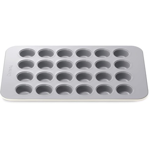 Caraway 24-Cup Mini Muffin Pan – Non-Stick Ceramic Baking Pan – Ergonomic & Easy to Handle – Oven Safe up to 550ºF – Non-Toxic, PTFE & PFOA Free – Perracotta(Cream)