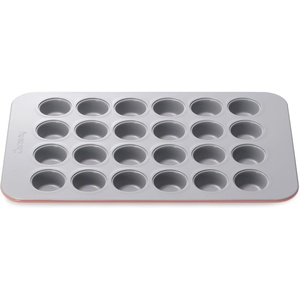 Caraway 24-Cup Mini Muffin Pan – Non-Stick Ceramic Baking Pan – Ergonomic & Easy to Handle – Oven Safe up to 550ºF – Non-Toxic, PTFE & PFOA Free – Perracotta(Perracotta)