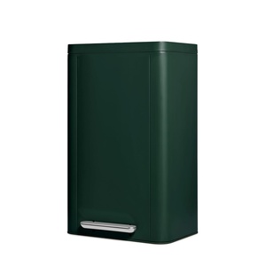 Caraway 45L Slim Step Trash Can – 13 Gallon Stainless Steel Trash Can with Quiet Close Lid and Fingerprint-Resistant Finish – Midnight(Emerald)