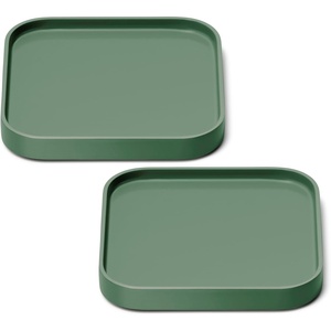 Caraway Spoon Rest Set of 2, Stackable Spoon Holder for Kitchen Counter | Drip Catching, Heat-Resistant Design, Non-Slip Base, Cream(Sage)