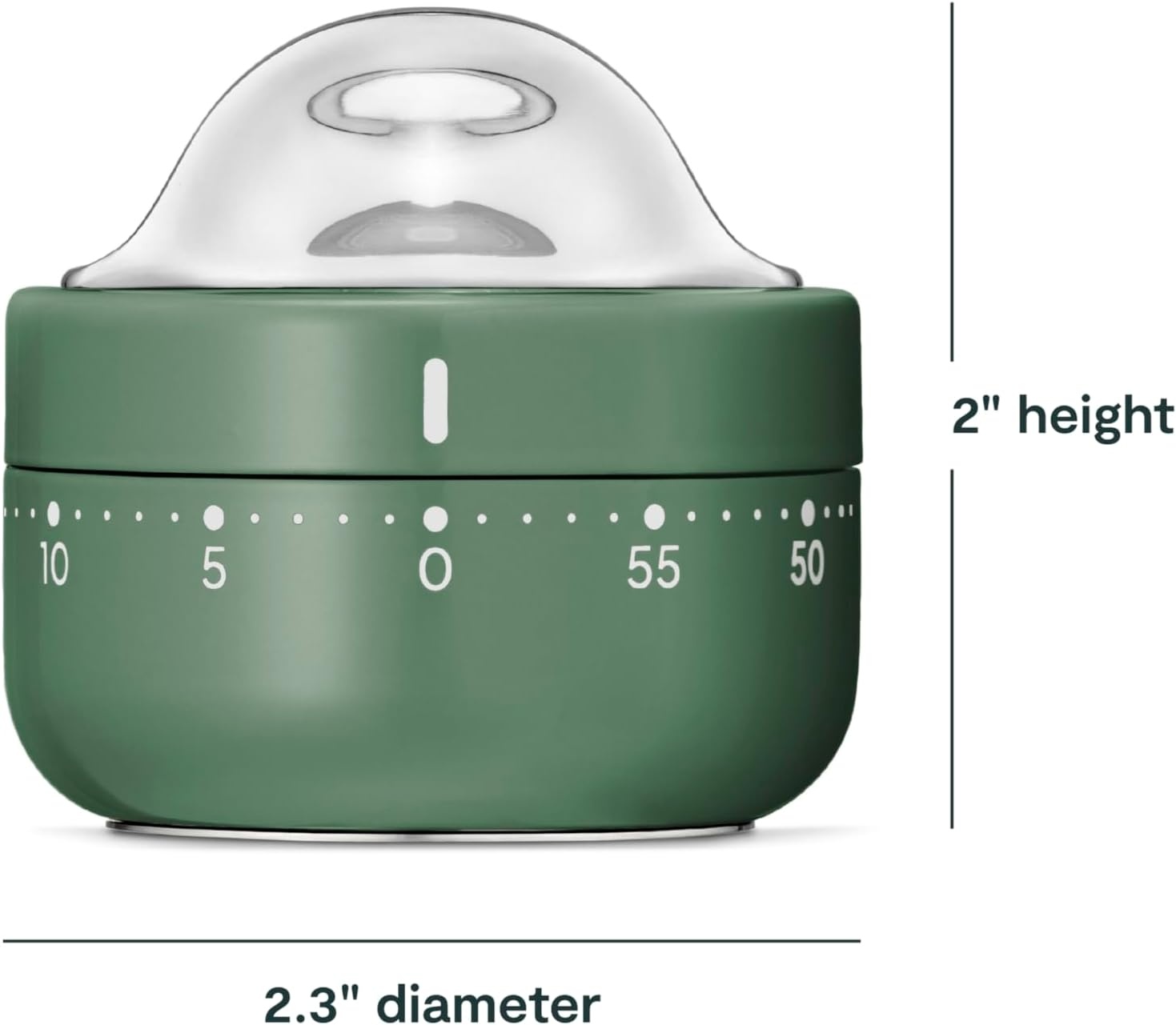 image:imageCaraway Mechanical Kitchen Timer Stainless Steel 60 Minute Wind Up Timer Side and Top Display for Cooking Baking and Daily Routines CreamSage