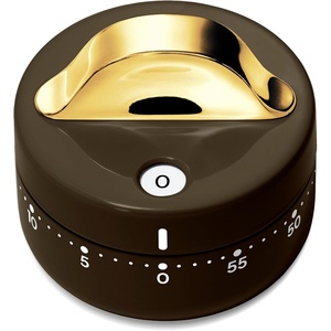 Caraway Mechanical Kitchen Timer, Stainless Steel 60 Minute Wind Up Timer | Side and Top Display for Cooking, Baking, and Daily Routines, Cream(Black)