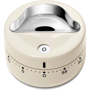 Caraway Mechanical Kitchen Timer, Stainless Steel 60 Minute Wind Up Timer | Side and Top Display for Cooking, Baking, and Daily Routines, Cream(Cream)