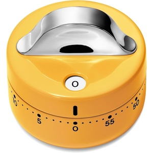 Caraway Mechanical Kitchen Timer, Stainless Steel 60 Minute Wind Up Timer | Side and Top Display for Cooking, Baking, and Daily Routines, Cream(Marigold)